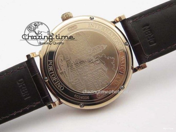 MIROTIME 0814 OnTrend Portofino RG MKF 1:1 V2 Best Edition Diamond Bezel Silver Dial On Brown Leather Strap A 7343